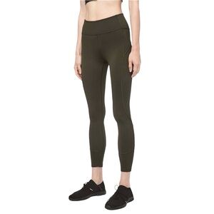 Lululemon In Movement Leggings 25" Olive Green Everlux Sz 10